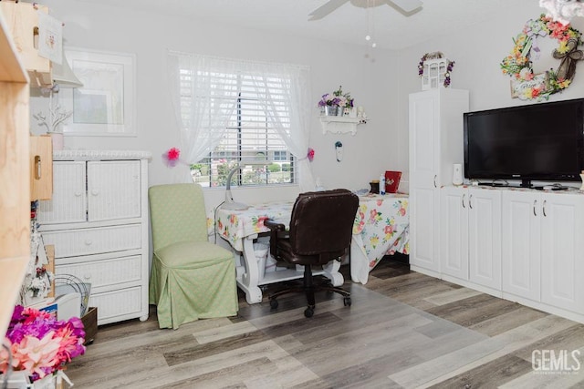 7116 Jolynn St, Bakersfield, CA 93308 - office space featuring wood finished floors and ceiling fan