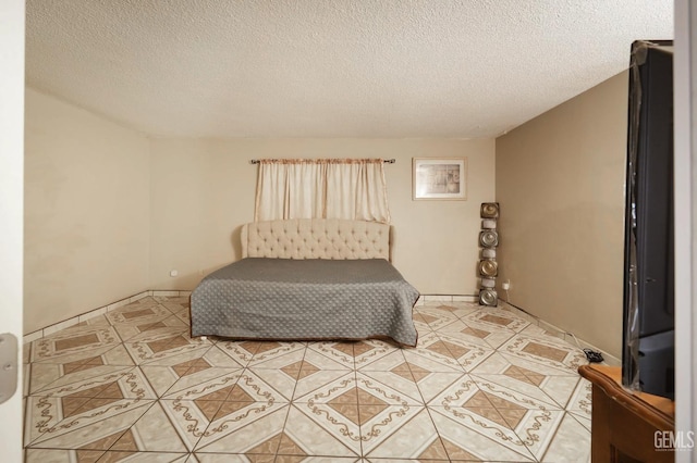 bedroom with a textured ceiling