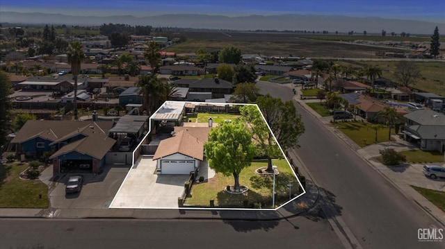 aerial view featuring a residential view