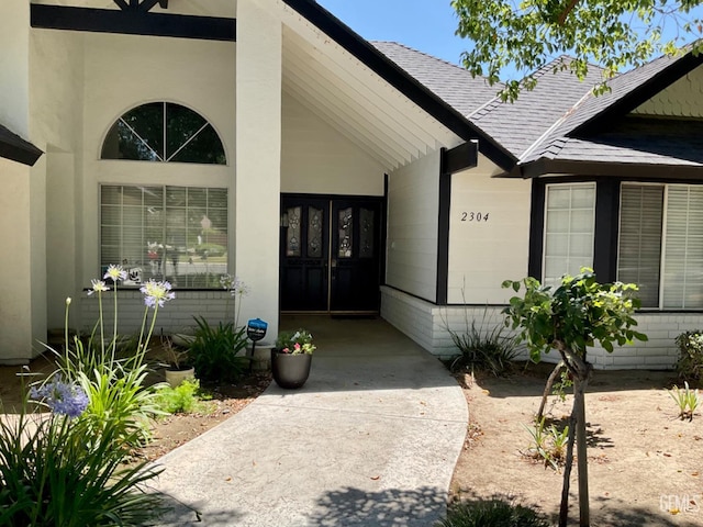2304 Mountain Oak Rd, Bakersfield, CA 93311 - entrance to property with roof with shingles and french doors