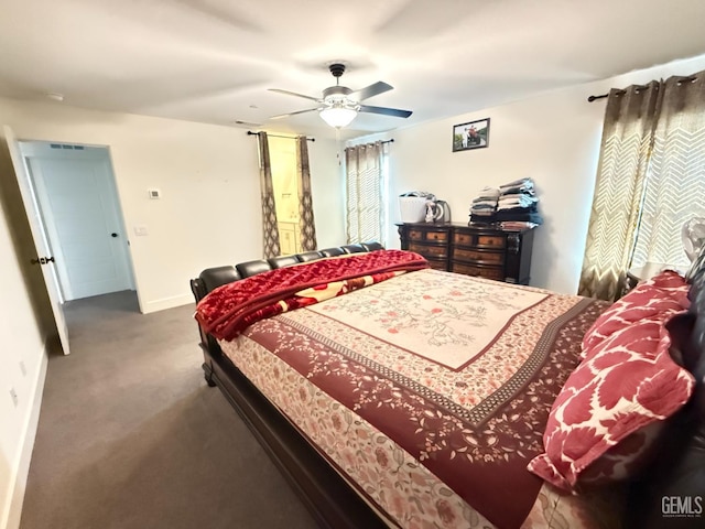 6009 Cardano Ave, Bakersfield, CA 93313 - carpeted bedroom featuring baseboards and a ceiling fan