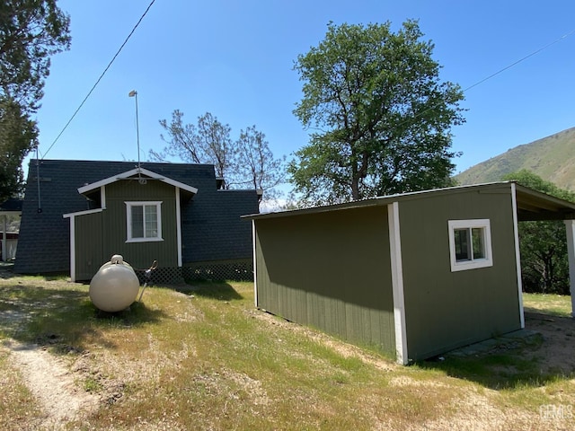 4700 Caliente Bodfish Rd, Caliente, CA 93518 - view of home's exterior featuring a mountain view and an outdoor structure