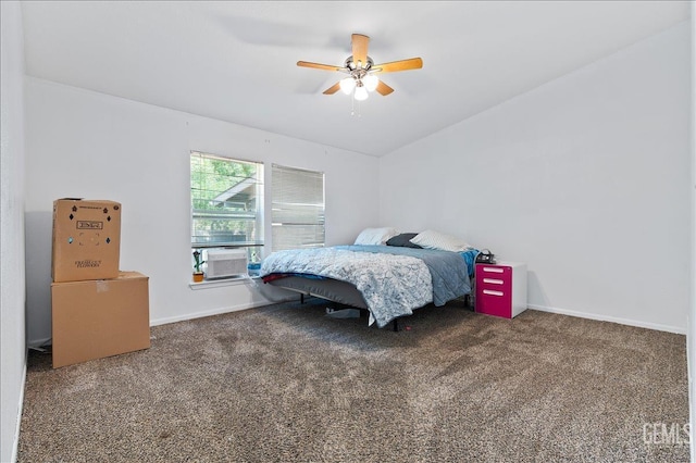 22940 Fast Ct, Bakersfield, CA 93314 - bedroom with carpet, lofted ceiling, ceiling fan, and cooling unit