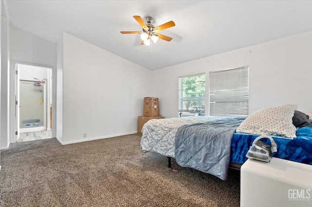 22940 Fast Ct, Bakersfield, CA 93314 - bedroom with vaulted ceiling, carpet, and ceiling fan