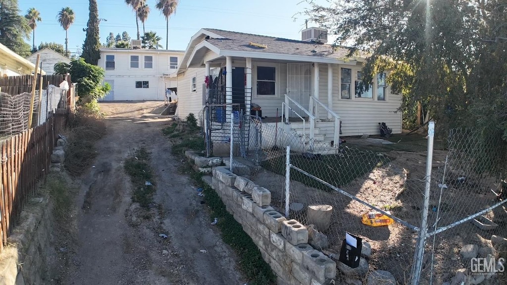 view of front of house with central AC unit