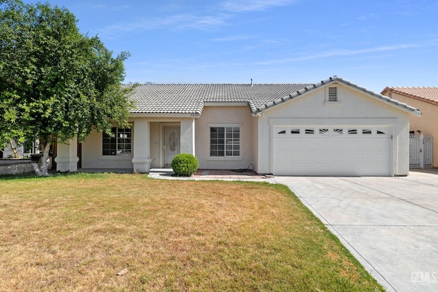 3410 Kimmie Rachelle Ct, Bakersfield, CA 93313 - single story home with an attached garage, concrete driveway, stucco siding, and a tile roof