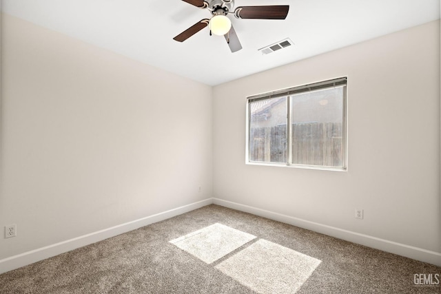 3410 Kimmie Rachelle Ct, Bakersfield, CA 93313 - carpeted spare room featuring baseboards and ceiling fan