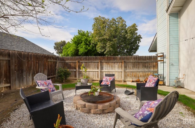 view of patio with a fenced backyard