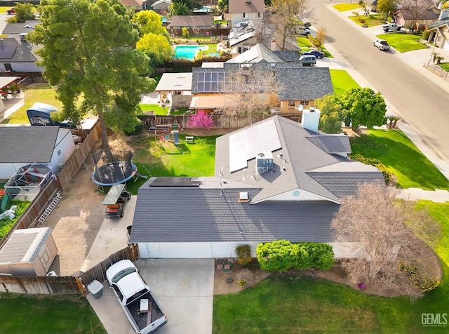 drone / aerial view with a residential view