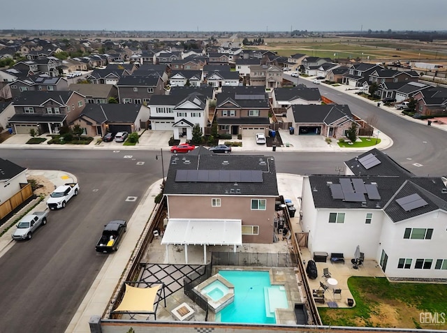 aerial view featuring a residential view