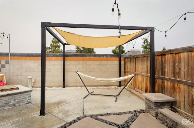 view of patio featuring a fenced backyard