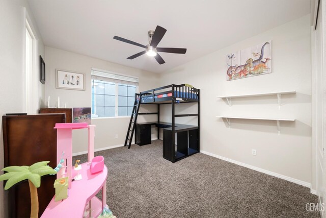 11102 Patagonia Way, Bakersfield, CA 93306 - bedroom with carpet flooring, baseboards, and ceiling fan
