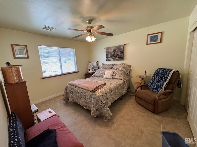 22417 Citation St, Tehachapi, CA 93561 - bedroom featuring light tile patterned flooring and ceiling fan