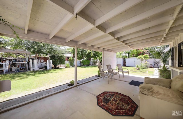 712 River Oaks Dr, Bakersfield, CA 93309 - fenced backyard with a patio and an outdoor living space