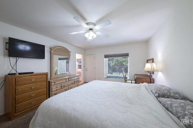 712 River Oaks Dr, Bakersfield, CA 93309 - carpeted bedroom featuring a ceiling fan