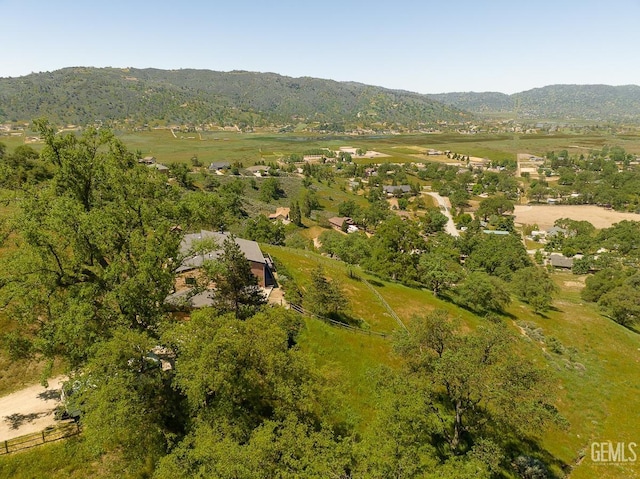 bird's eye view with a mountain view