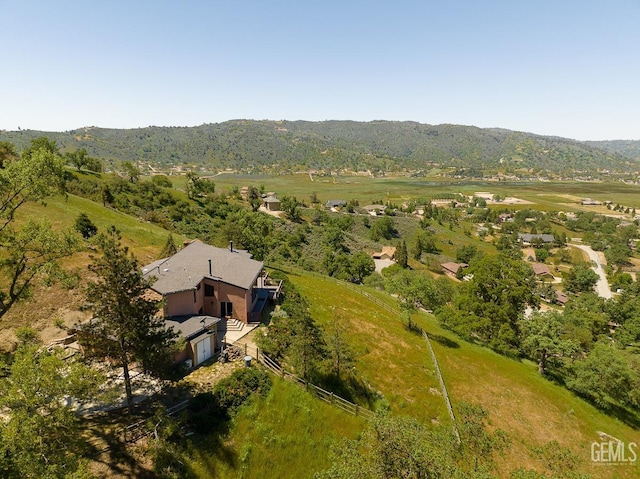 drone / aerial view with a mountain view