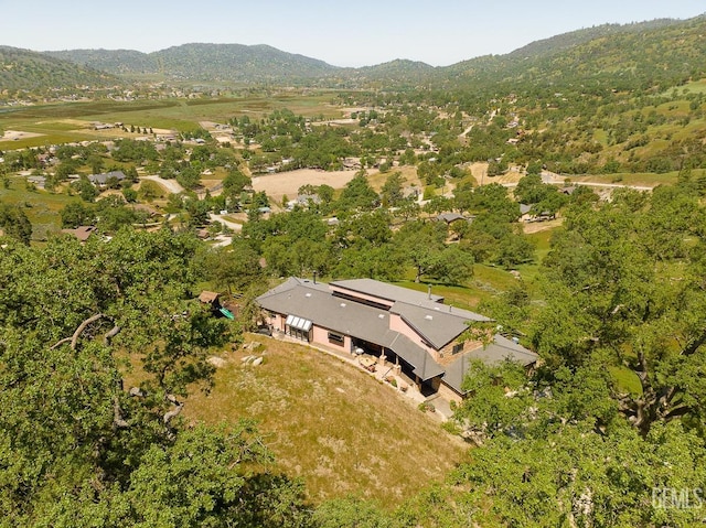 bird's eye view featuring a mountain view