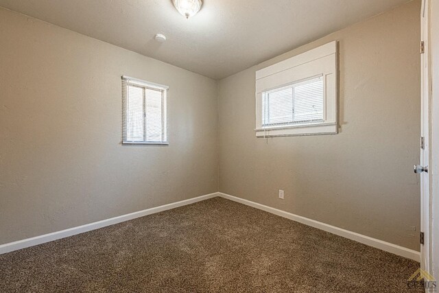 carpeted empty room featuring a healthy amount of sunlight and baseboards
