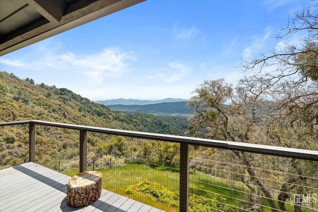 balcony with a mountain view