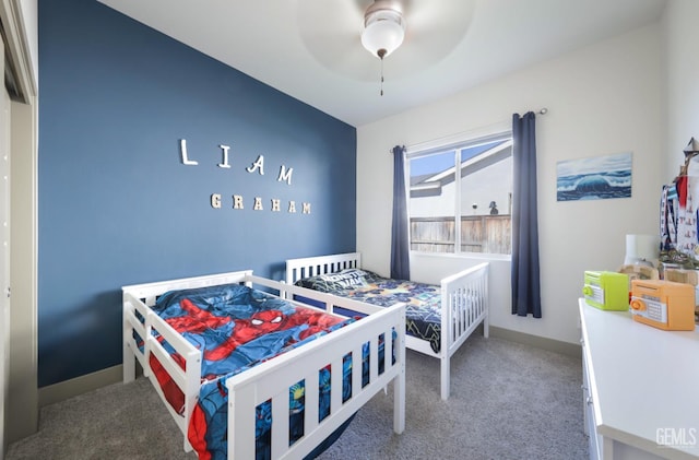 9108 Manor Forest Ln, Shafter, CA 93263 - carpeted bedroom featuring baseboards and ceiling fan