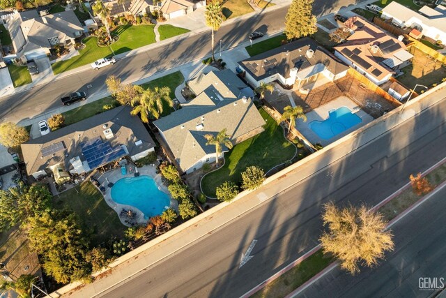 14013 Laverton Ave, Bakersfield, CA 93314 - aerial perspective of suburban area with a pool