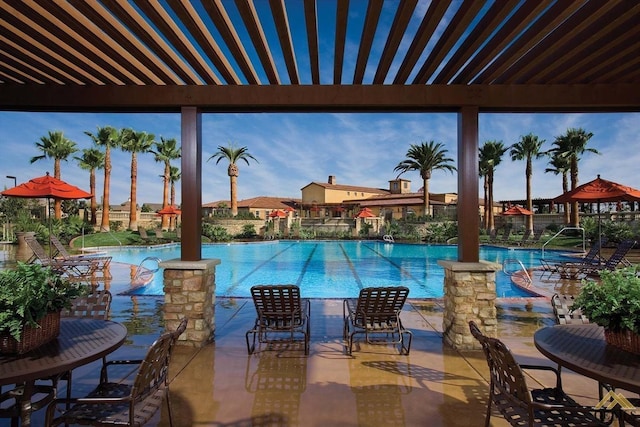 view of pool with a patio