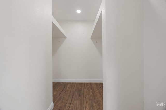 spacious closet with wood finished floors