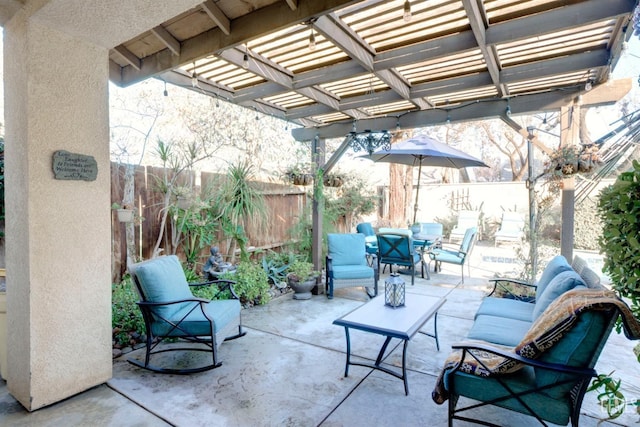 view of patio with a pergola