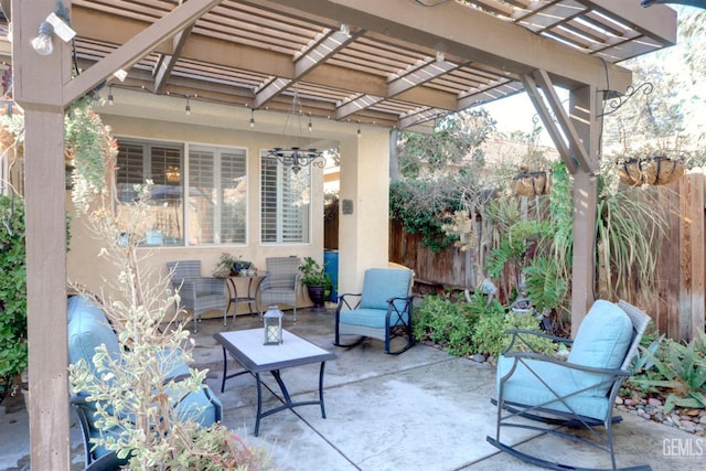 view of patio with a pergola