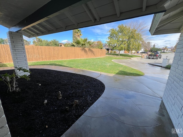 view of yard with fence