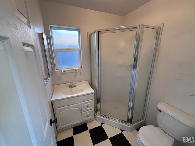 4049 Liz Dr, Bakersfield, CA 93312 - full bathroom featuring tile patterned floors, vanity, and a stall shower