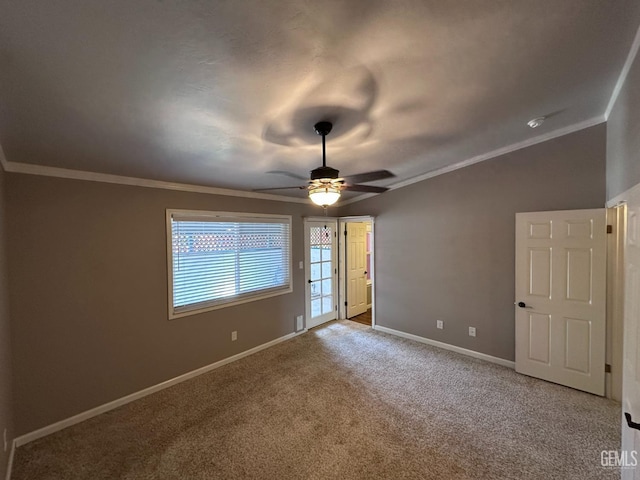 4049 Liz Dr, Bakersfield, CA 93312 - carpeted spare room with a ceiling fan, ornamental molding, and a smoke detector