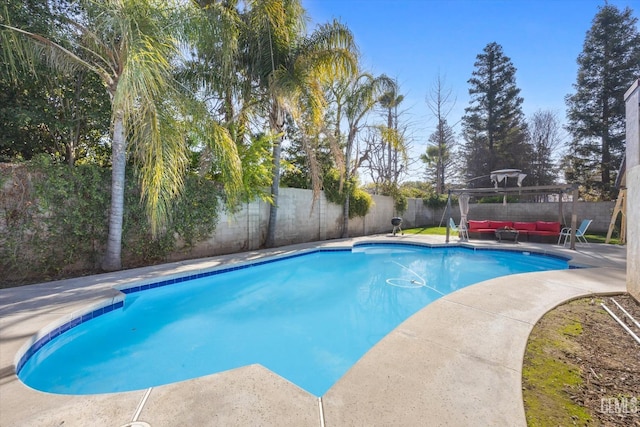 view of swimming pool featuring outdoor lounge area