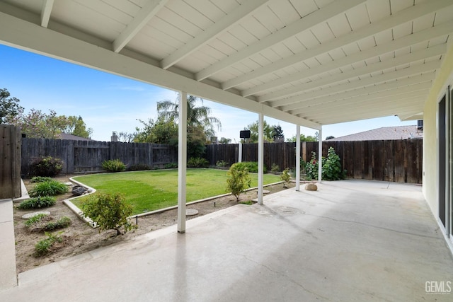 view of patio with a fenced backyard