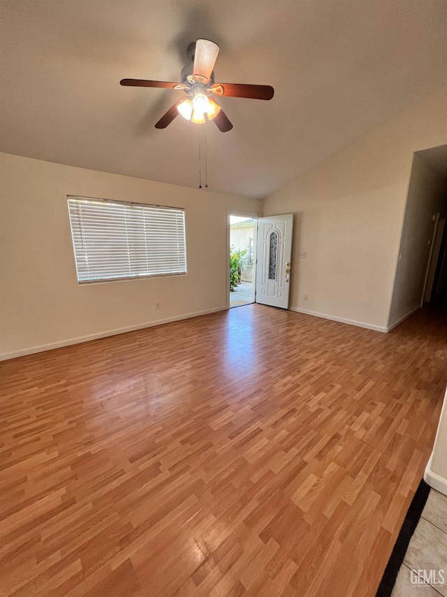 107 Coverdale Ct, Bakersfield, CA 93307 - unfurnished room featuring light wood finished floors, ceiling fan, and lofted ceiling