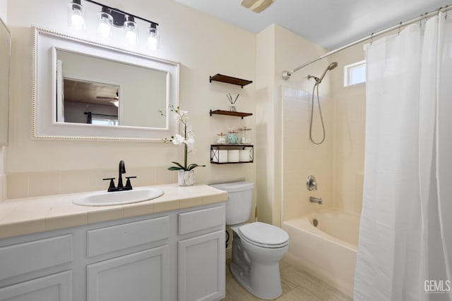 5502 White Wheat Ave, Bakersfield, CA 93313 - bathroom featuring toilet, vanity, and shower / bath combination with curtain