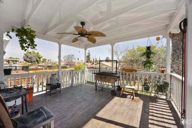 deck with ceiling fan