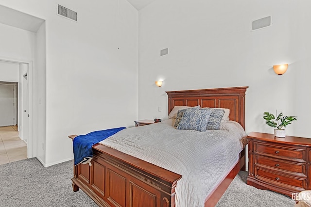 4216 Lightning Ct, Bakersfield, CA 93312 - bedroom with light colored carpet and a towering ceiling
