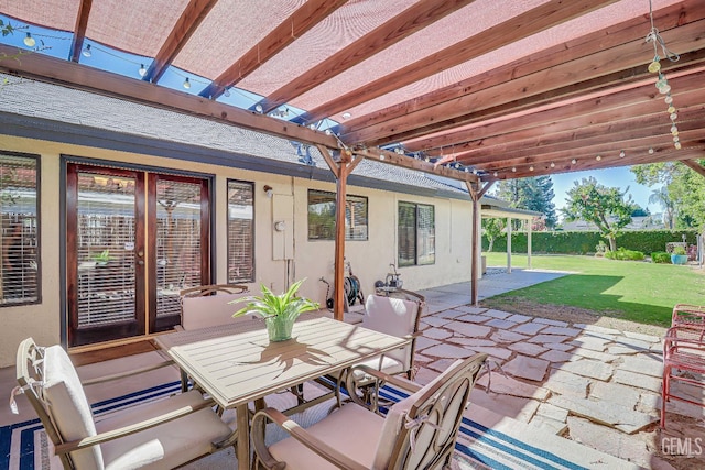 9604 Lea Oak Rd, Bakersfield, CA 93311 - view of patio featuring a pergola and outdoor dining area