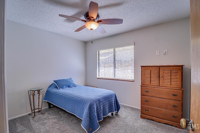 9604 Lea Oak Rd, Bakersfield, CA 93311 - bedroom featuring carpet flooring, a textured ceiling, and a ceiling fan