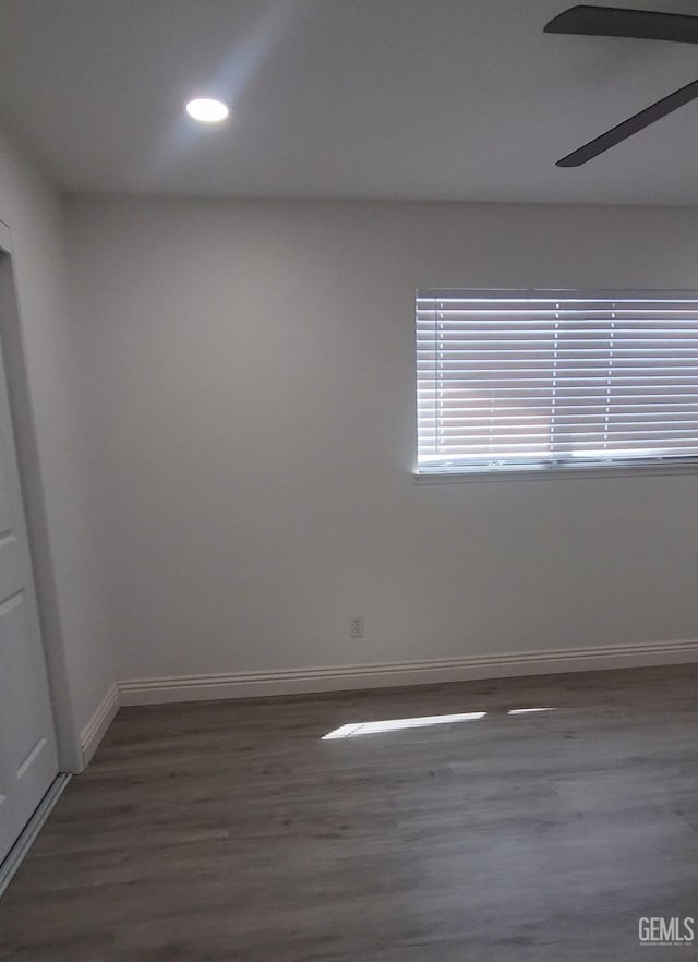 5812 Appletree Ln, Bakersfield, CA 93309 - empty room featuring wood finished floors, recessed lighting, and a ceiling fan