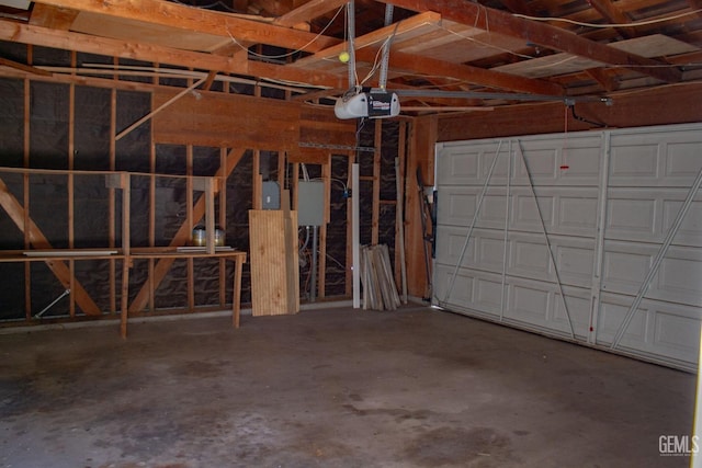 garage featuring a garage door opener