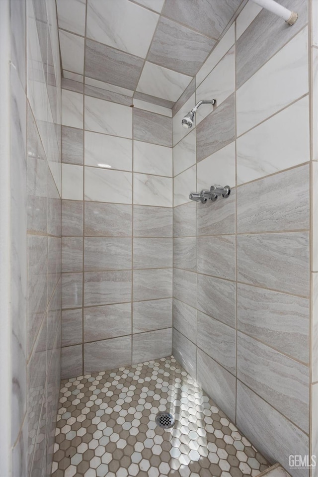 bathroom featuring a tile shower