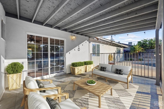 view of patio with an outdoor hangout area