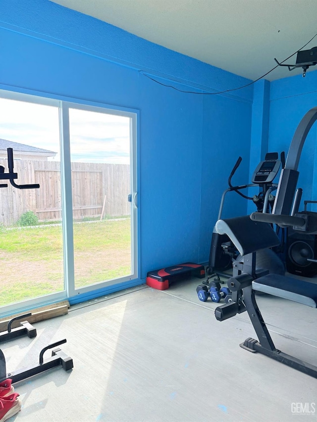 view of workout area