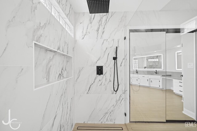 11009 Bright Water Way, Bakersfield, CA 93311 - full bathroom with vanity and a marble finish shower