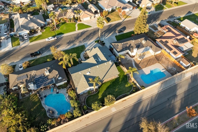 aerial view with a residential view