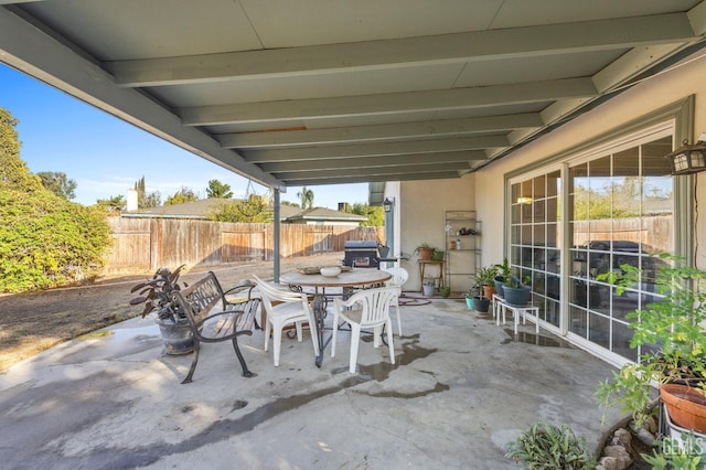 view of patio / terrace with a grill