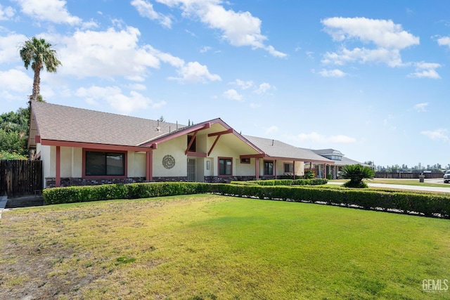 11906 Christy Ave, Bakersfield, CA 93312 - view of front of house with stone siding, a shingled roof, and stucco siding